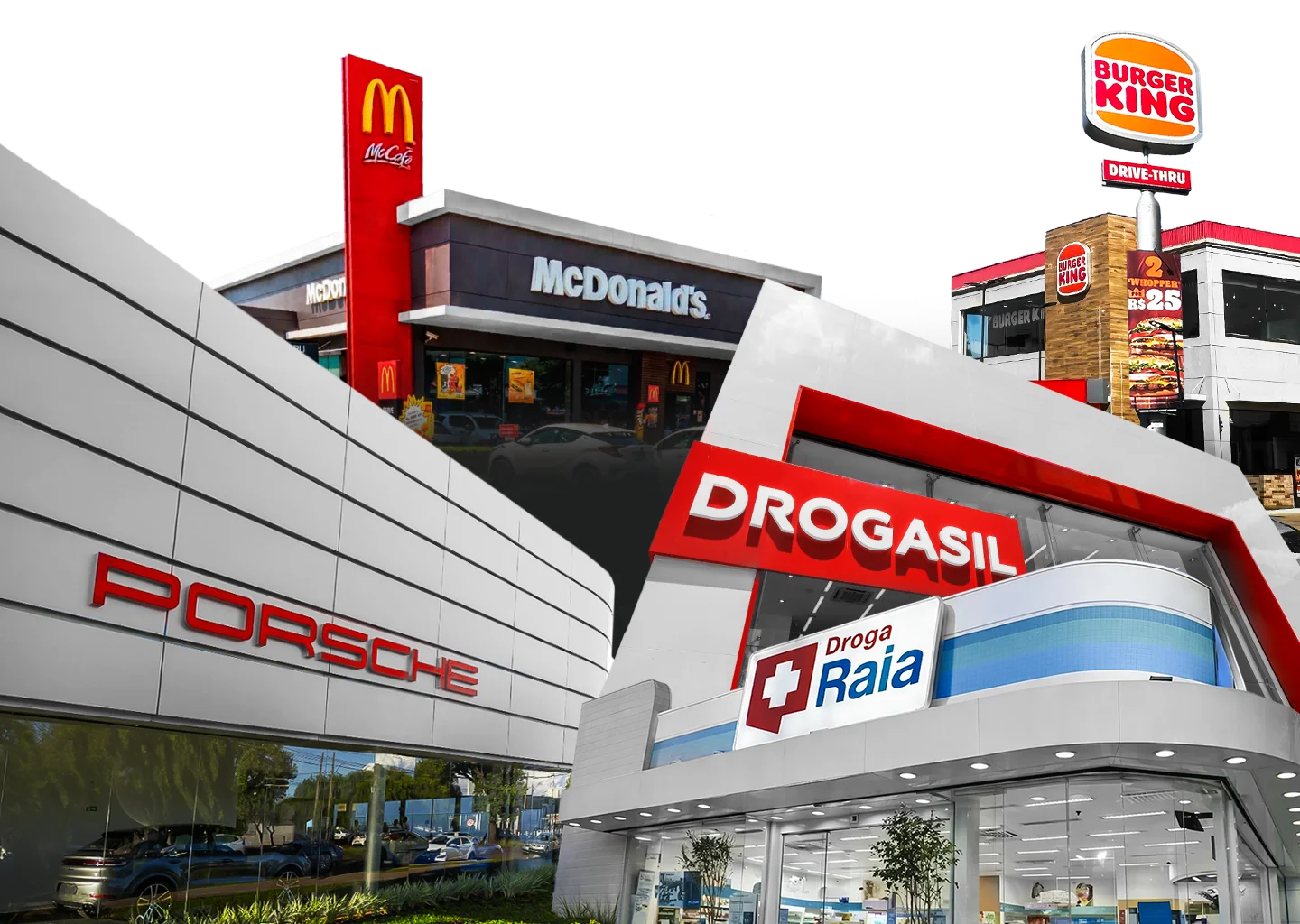 Colagem de empreendimentos locados pela Máxima Real Estate